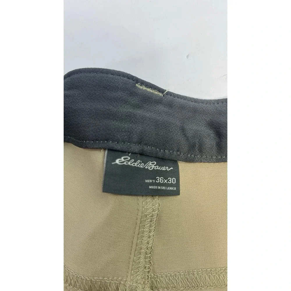 NEW Eddie Bauer Tech Pants Men's 36x30 Khaki Water Repellent UPF50 Stretch